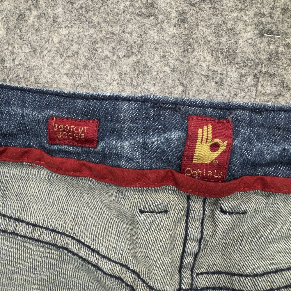 Ooh La La Womens 16 Blue Denim Jeans Bootcut Boogie Embroidered Mid Rise Stretch - Picture 8 of 10